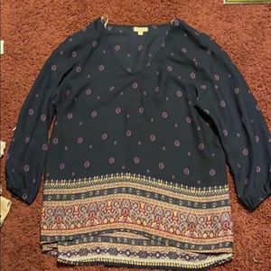 3/4 sleeve flowy dress shirt